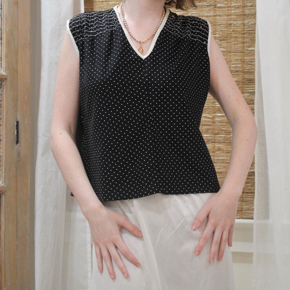 Trendy black and white polka